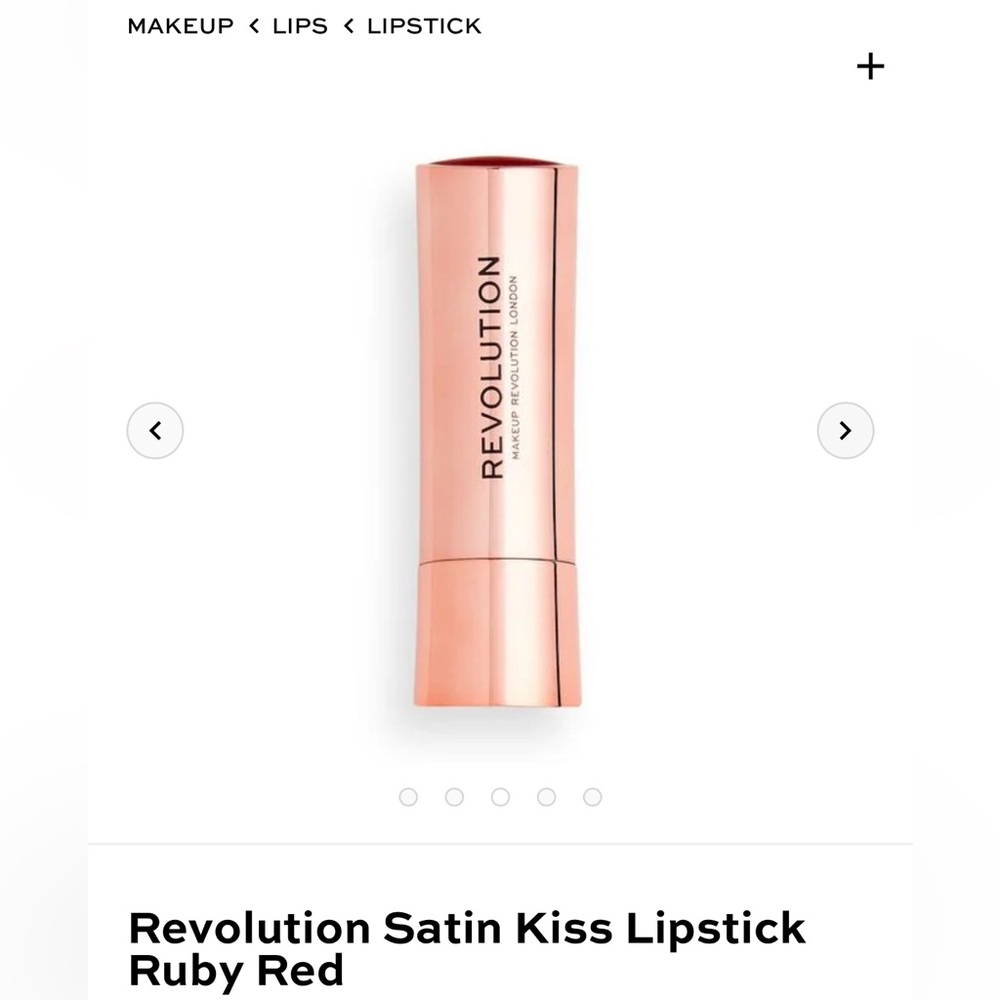 Revolution Satin Kiss‎ Lipstick Ruby Red - Picture 4 of 9